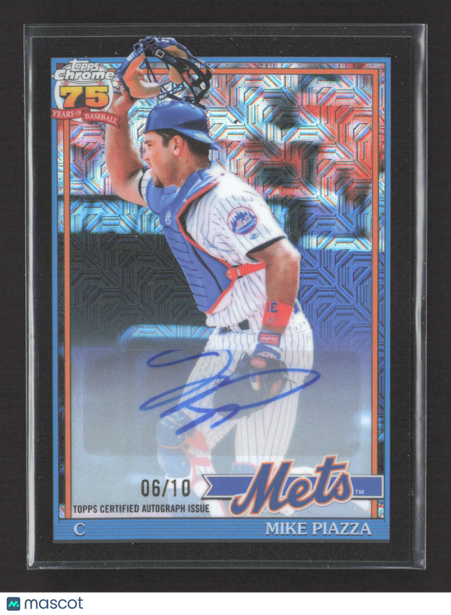 2026 Topps Chrome 75 Years of Baseball Mike Piazza #91C-81 Black Mojo Auto 06/10