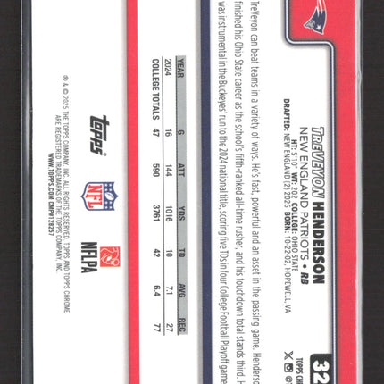 2025 Topps Chrome TreVeyon Henderson #328 RC