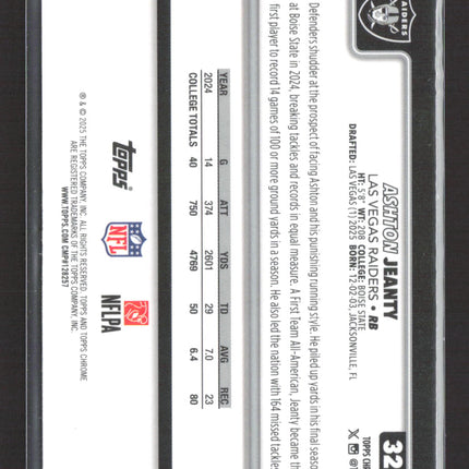 2025 Topps Chrome Ashton Jeanty #322 RC