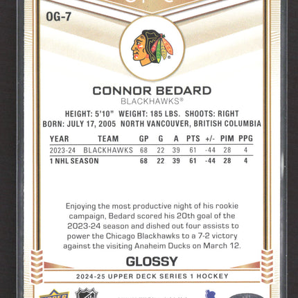 2024 Upper Deck Series 1 O-Pee-Chee Glossy Connor Bedard #OG-7