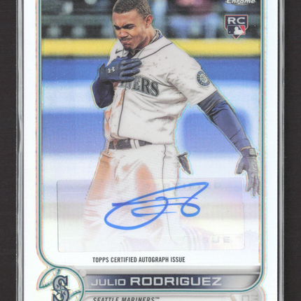 2022 Topps Chrome Julio Rodriguez #AC-JRO RC Refractor Auto