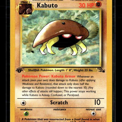 Pokemon 1999 Fossil Kabuto 1st Edition #50/62
