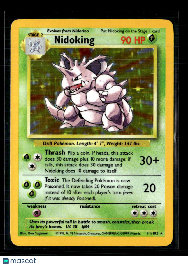 Pokemon 1999 Base Set Nidoking #11/102