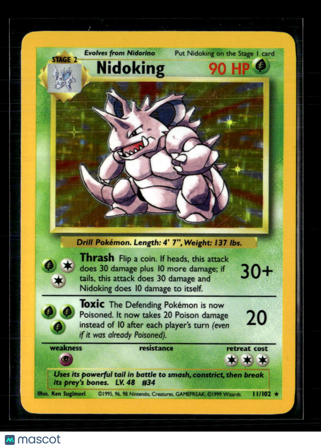 Pokemon 1999 Base Set Nidoking #11/102