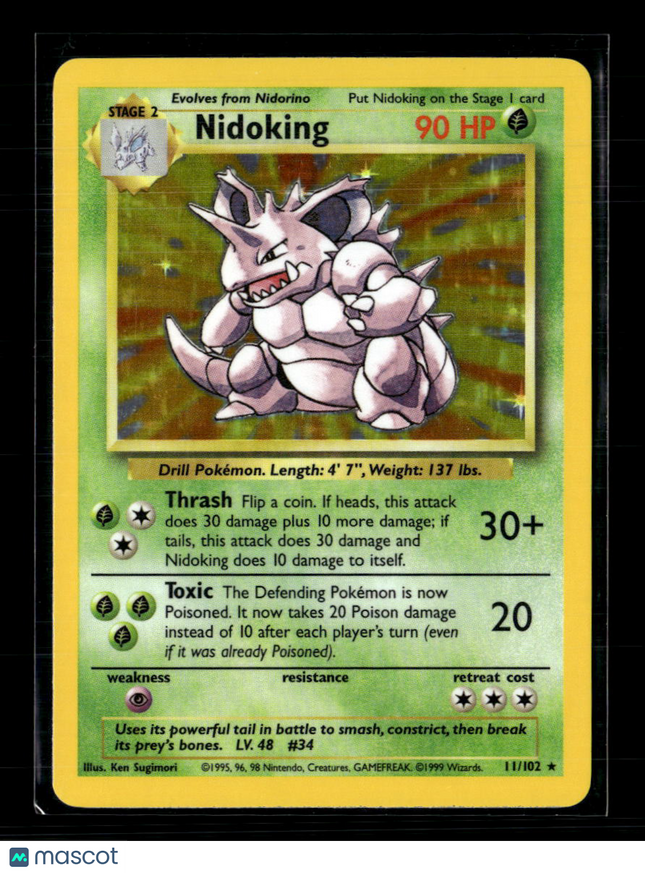 Pokemon 1999 Base Set Nidoking #11/102