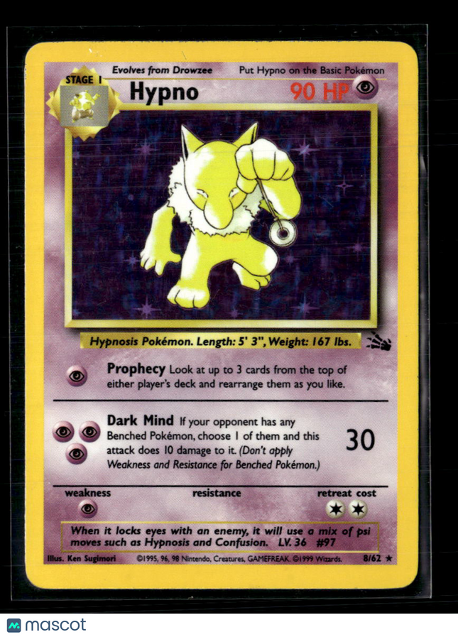 Pokemon 1999 Fossil Hypno #8/62
