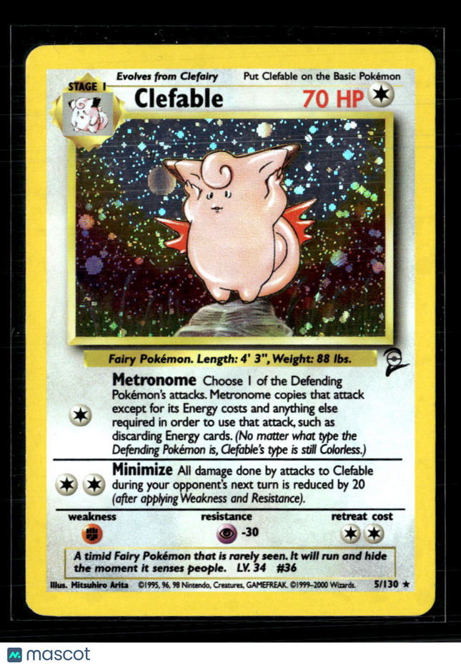 Pokemon 2000 Base Set 2 Clefable #5/130