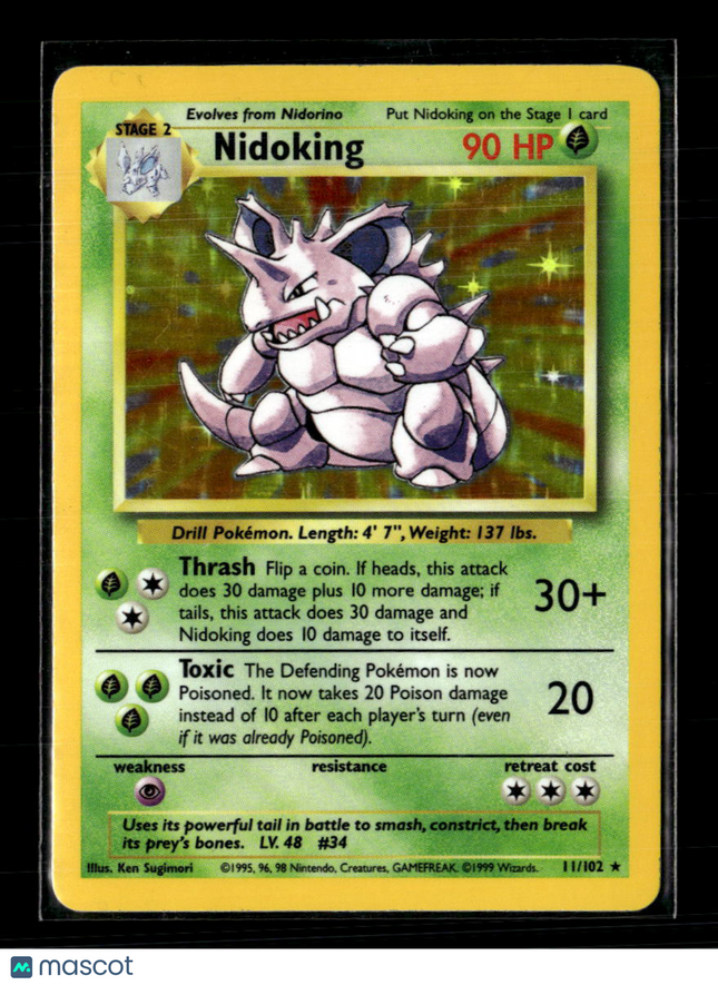 Pokemon 1999 Base Set Nidoking #11/102