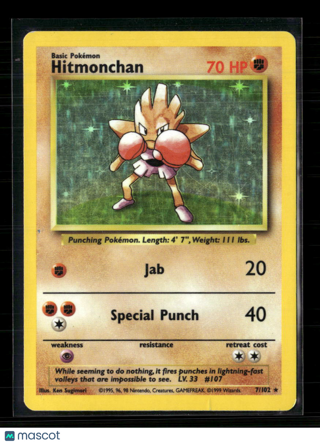 Pokemon 1999 Base Set Hitmonchan #7/102