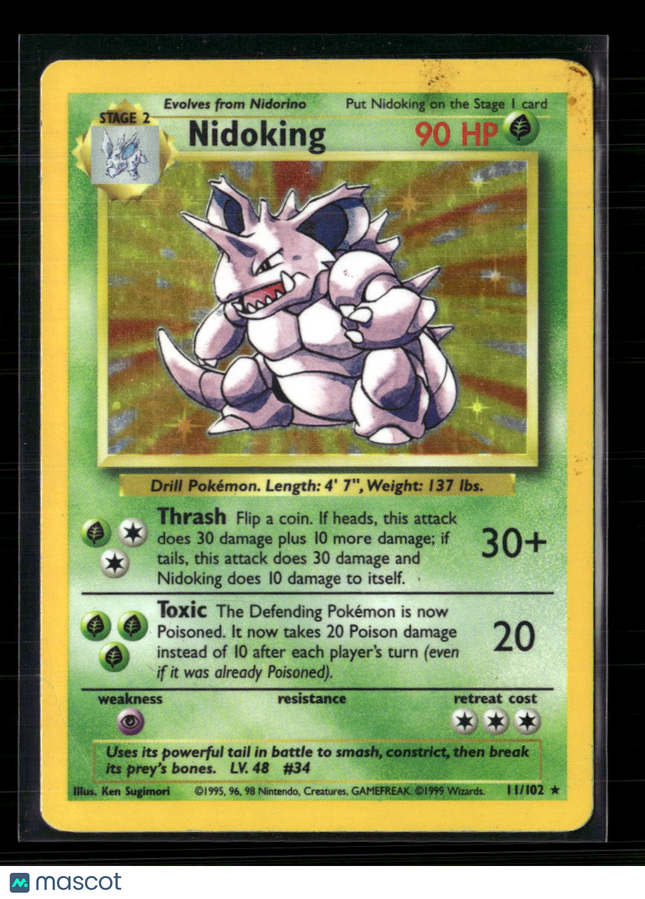 Pokemon 1999 Base Set Nidoking #11/102