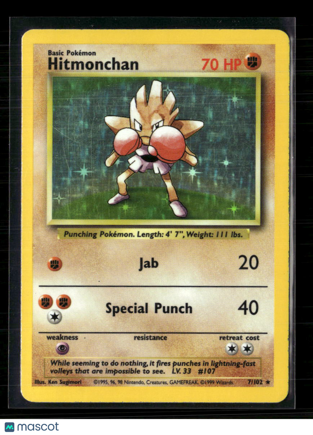 Pokemon 1999 Base Set Hitmonchan #7/102