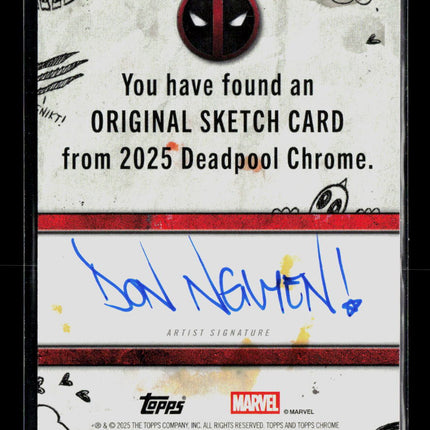 2025 Topps Deadpool Chrome Sunspot Don Nguyen Original Sketch Card 1/1
