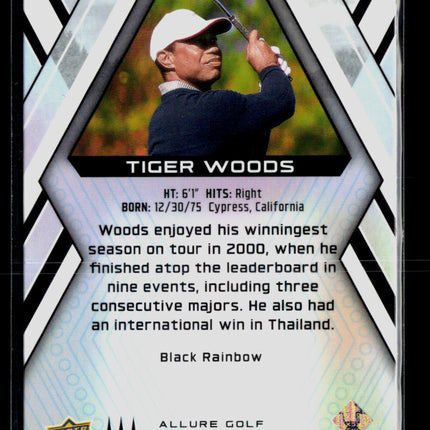 2026 Upper Deck Allure Golf Tiger Woods #1 Black Rainbow