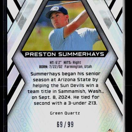 2026 Upper Deck Allure Golf Preston Summerhays #31 Green Quartz /99