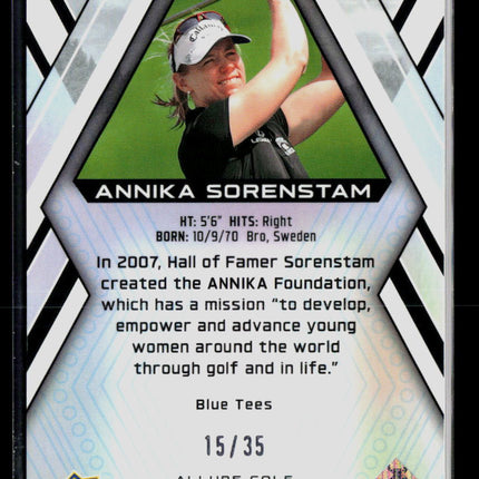 2026 Upper Deck Allure Golf Annika Sorenstam #40 Blue Tees 15/35