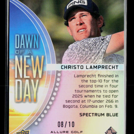 2026 UD Allure Golf Dawn of a New Day Christo Lamprecht Spectrum Blue /10