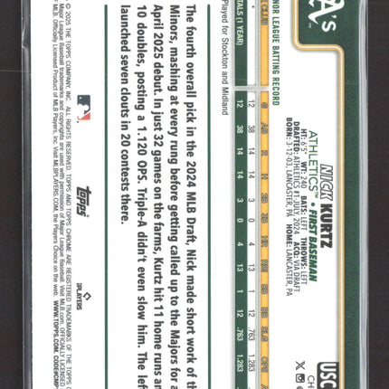 2025 Topps Chrome Nick Kurtz #USC178 RC