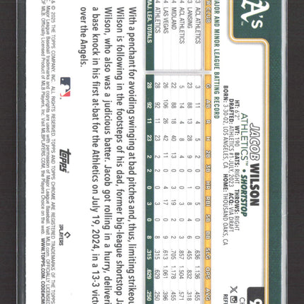 2025 Topps Chrome Jacob Wilson #96 Refractor RC