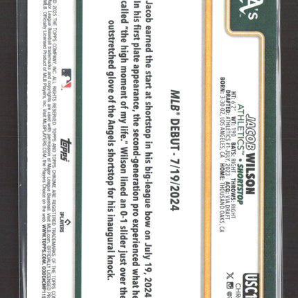2025 Topps Chrome Update Jacob Wilson #USC150 X-Fractor RC