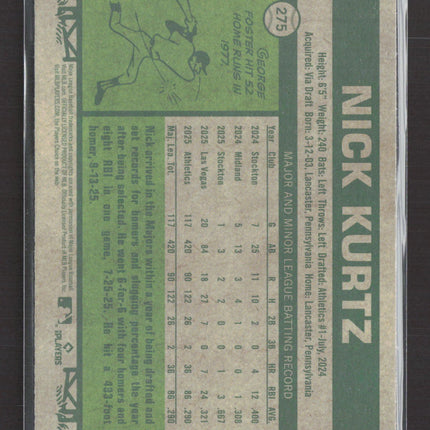 2026 Topps Heritage Nick Kurtz #275 Chrome
