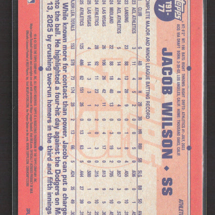 2026 Topps 1991 Topps Baseball Jacob Wilson #T91-77 Topps All-Star Rookie