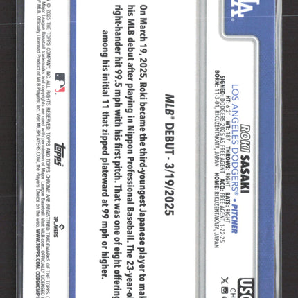 2025 Topps Chrome Roki Sasaki #USC73 Prism Refractor RC