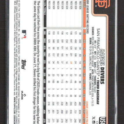 2025 Topps Chrome Rafael Devers #USC105 Purple 079/250