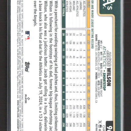 2025 Topps Chrome Jacob Wilson #96 Refractor RC