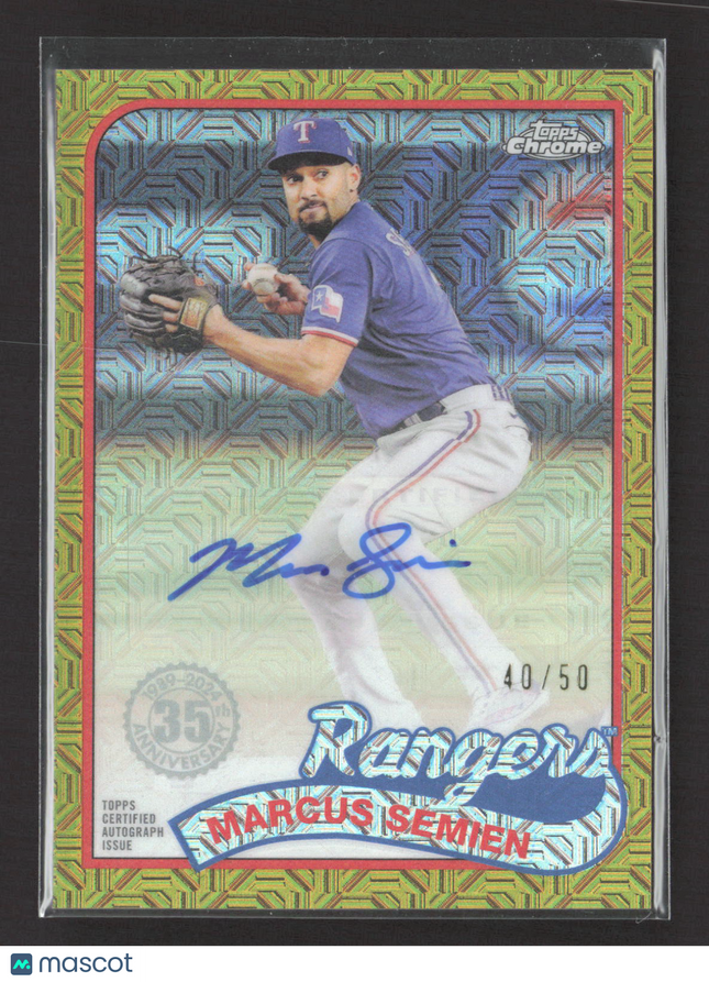 2024 Topps Chrome 1989 Topps Baseball Marcus Semien #2T89C-71 Gold Mojo Auto /50