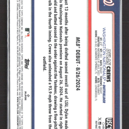2025 Topps Chrome Update Dylan Crews #USC190 Refractor RC