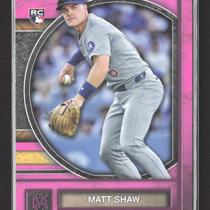 2025 Topps Museum Collection Matt Shaw #84 Pink 091/199 RC