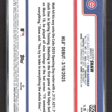 2025 Topps Chrome Matt Shaw #USC135 Refractor RC