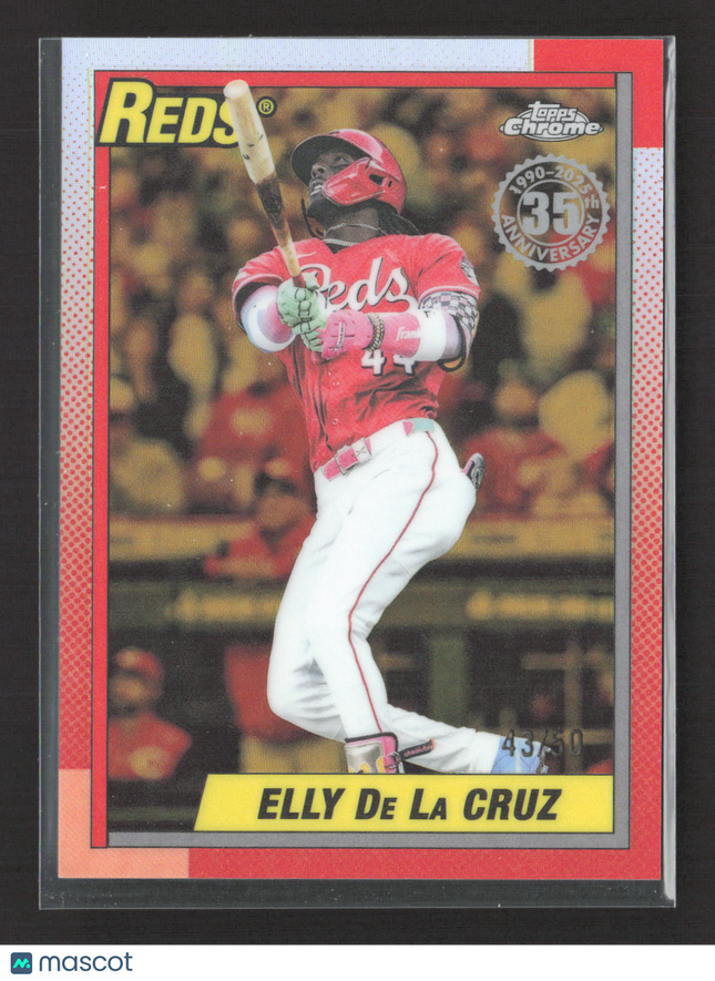 2025 Topps Chrome 1990 Topps 35th Elly De La Cruz #90CU-3 Gold Refractor 43/50