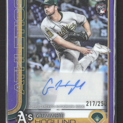 2025 Topps Chrome Gunnar Hoglund #AC-GH Purple RC 217/250 Auto