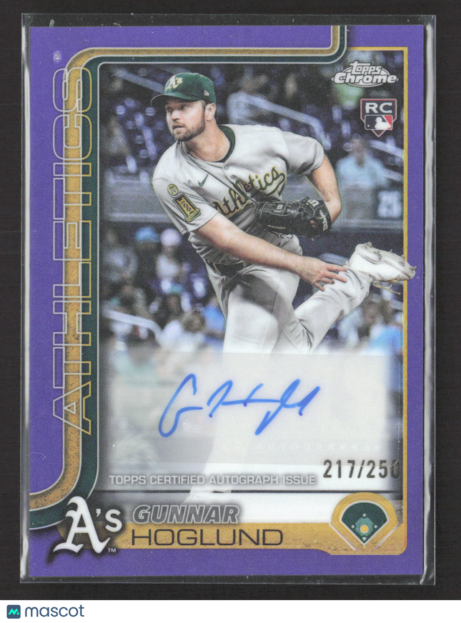 2025 Topps Chrome Gunnar Hoglund #AC-GH Purple RC 217/250 Auto