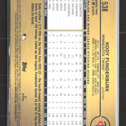 2024 Topps Series Two Kody Funderburk #538 Golden mirro RC