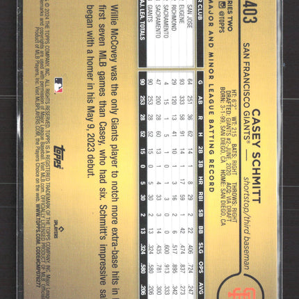 2024 Topps Series Two Casey Schmitt #403 Golden Mirror Image Variation