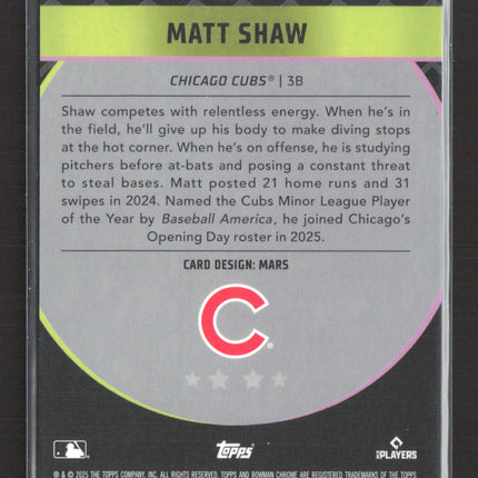 2025 Bowman Chrome Bowman Ascensions Matt Shaw #BA-2 RC
