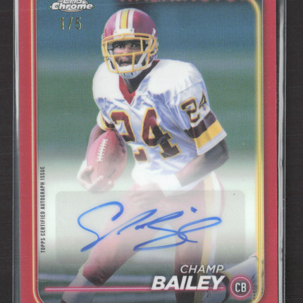 2024 Topps Chrome Champ Bailey #CLA-CB Red Refractor 1/5 Auto