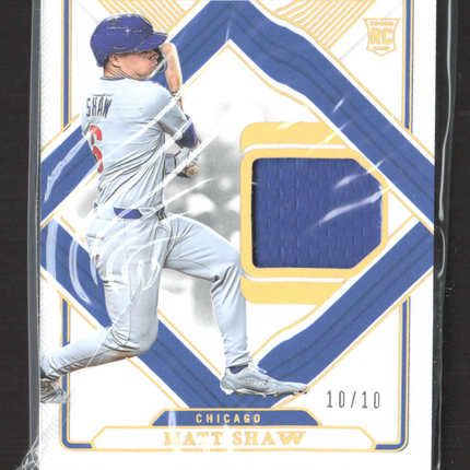 2025 National Treasures Treasured Threads Matt Shaw #TT-MS Jersey Gold RC 10/10