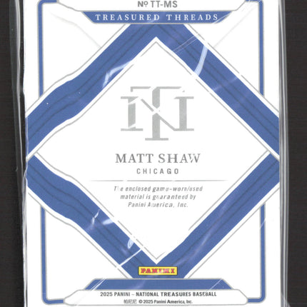2025 National Treasures Treasured Threads Matt Shaw #TT-MS Jersey Gold RC 10/10