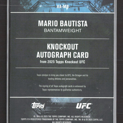 2025 Topps Knockout Mario Bautista #KA-MB 049/299 Auto