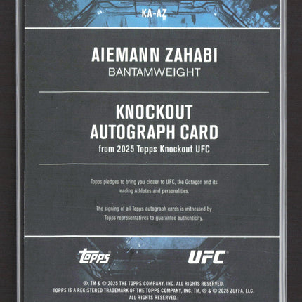 2025 Topps Knockout UFC Aiemann Zahabi #KA-AZ Blue 190/299 Auto