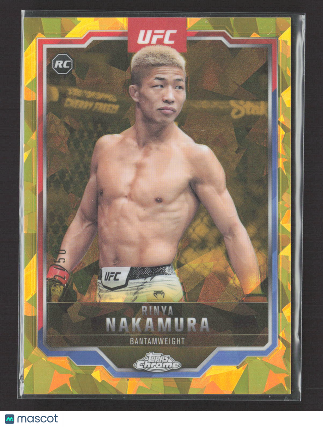 2025 Topps Chrome UFC Rinya Nakamura #128 Gold Sapphire /50 RC