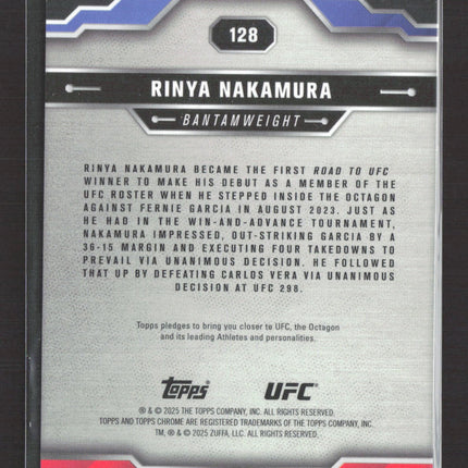 2025 Topps Chrome UFC Rinya Nakamura #128 Gold Sapphire /50 RC