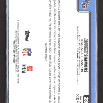 2025 Topps Chrome Jeffery Simmons #289 Pulsar Refractor