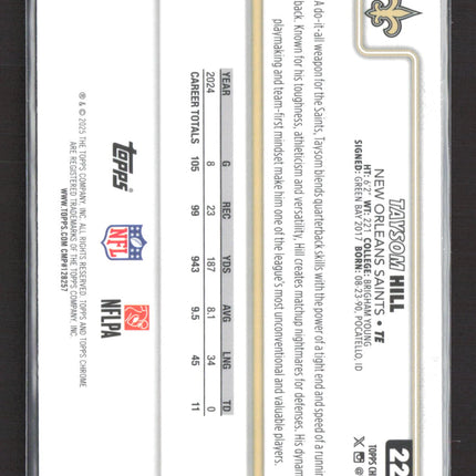 2025 Topps Chrome Taysom Hill #222 RayWave