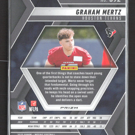 2025 Panini Mosaic Football Graham Mertz #392 Blue RC