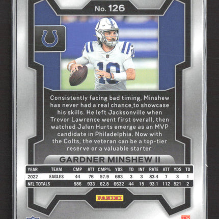 2023 Panini Prizm Gardner Minshew II #126 Pink