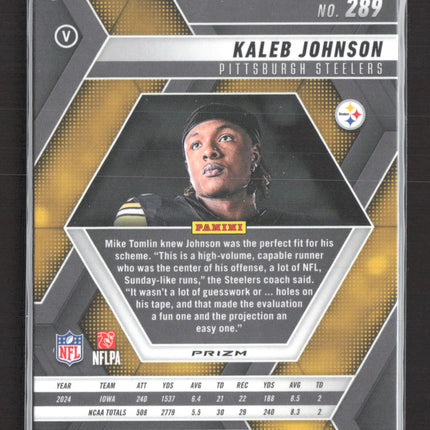 2025 Panini Mosaic Football Kaleb Johnson #289 Blue RC